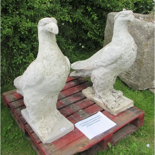261 - Outstanding pair of antique stone eagles - Approx Height: 101cm  Length: 92cm