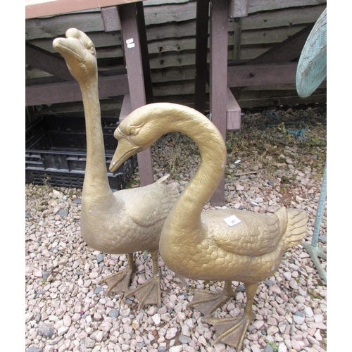 341 - 2 metal geese - Height of tallest: Approx 76cm