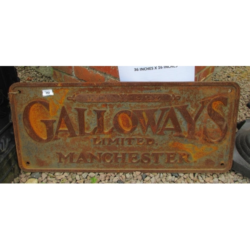 352 - Very rare antique Galloway sign 1923 - Approx 92cm x 41cm
