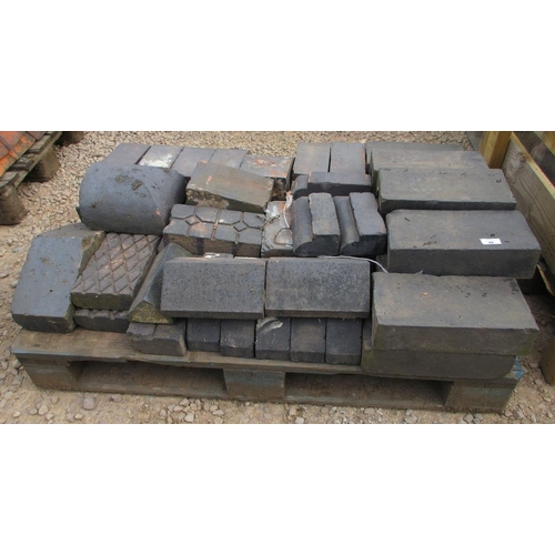 48 - Pallet of various Victorian squint pavers channels and wall copings
