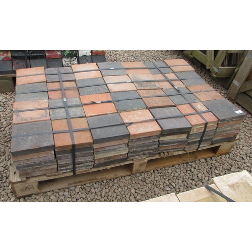 81 - 168 reclaimed red and black Victorian 6 inch x 6 inch quarry tiles