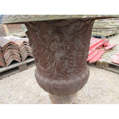 102 - Cast iron urn - Approx Height: 92cm