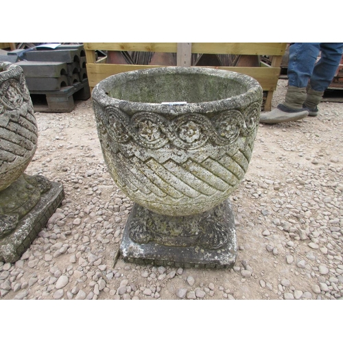 105 - Pair of small stone planters