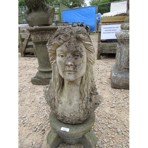 109 - Female bust on circular plinth