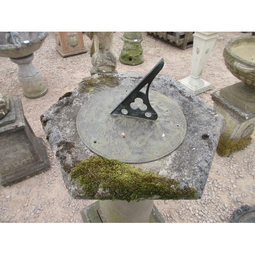 119 - Bronze sundial on plinth