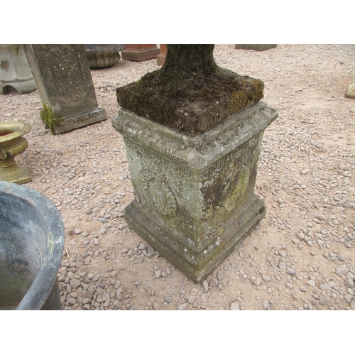121 - Very well weathered antique Campagna urn on well weathered plinth - Approx Height: 92cm Diameter: 56... 