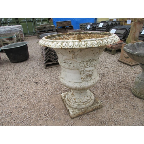 123 - Large cast iron urn - Approx Height: 97cm Diameter: 86cm
