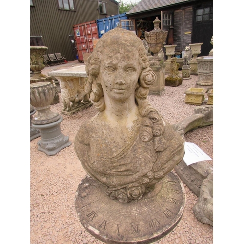 141 - Pair of stone female busts on plinths - Approx Height: 120cm