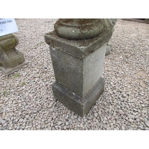 149 - Antique fluted urn on plinth - Approx Height: 102cm Diameter: 51cm