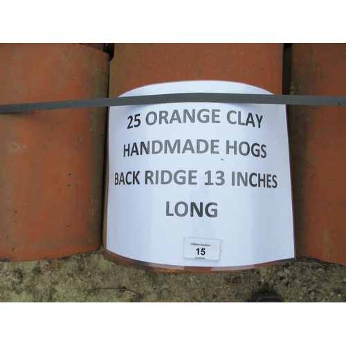 15 - 25 orange clay handmade hogs - Backridge 13