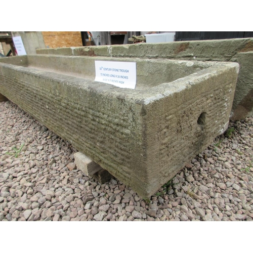 156 - 18th century stone trough - Approx W: 183cm D: 41cm H: 23cm