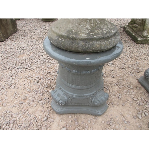 162 - Pair of stone planters on later plinths - Approx Height: 92cm Diameter: 40cm