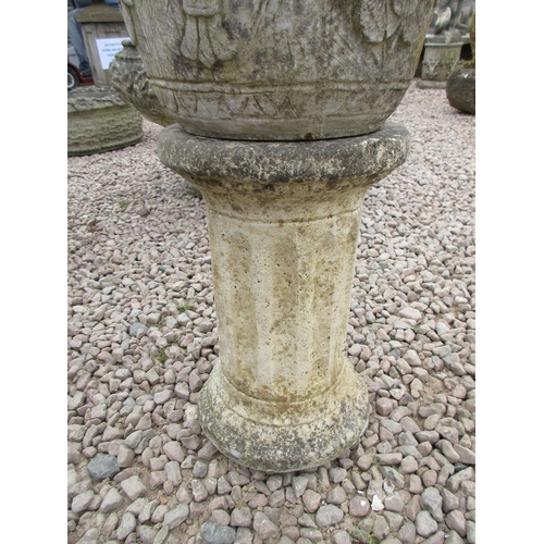170 - Small stone planter on Greco-Roman plinth