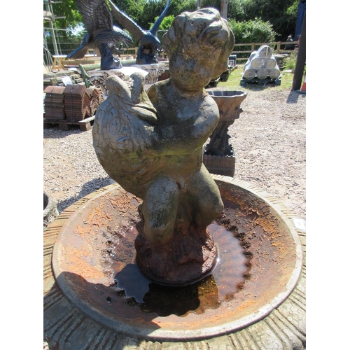 181 - Cast iron Victorian fountain featuring dolphins to base