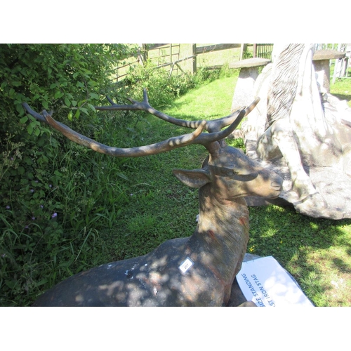 207 - Cast iron stag statue - Approx Height: 80cm