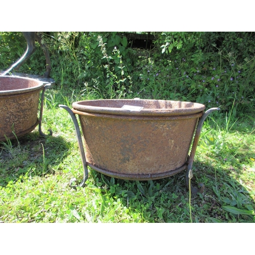 209 - Pair of cast iron planters in stands