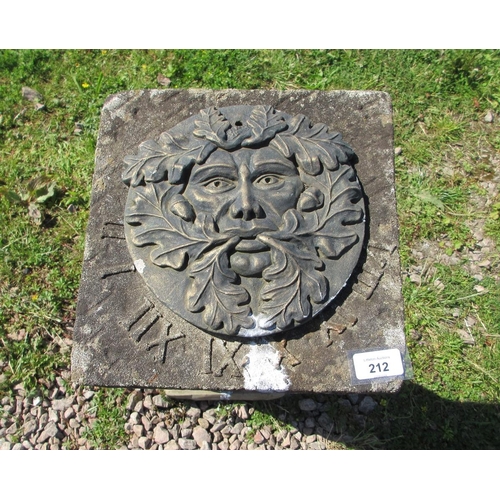 212 - Decorative plinth adorned with Green Man face