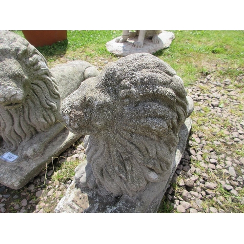 230 - Pair of stone carved lions