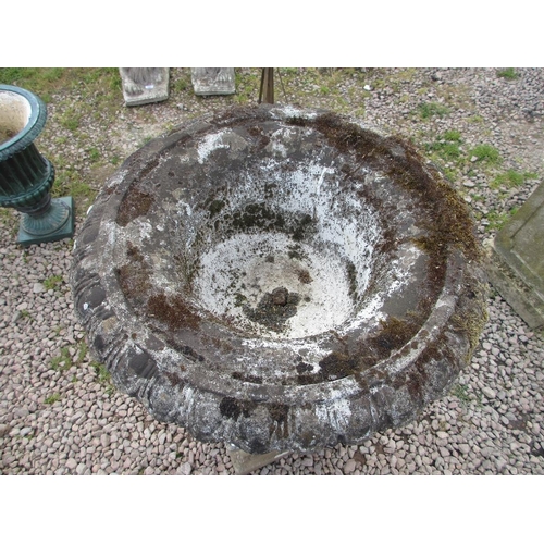 231 - Well aged stone planter on plinth 