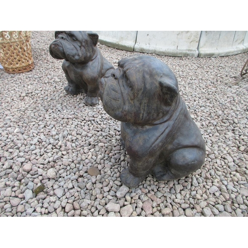 233 - Pair of stone Bulldogs