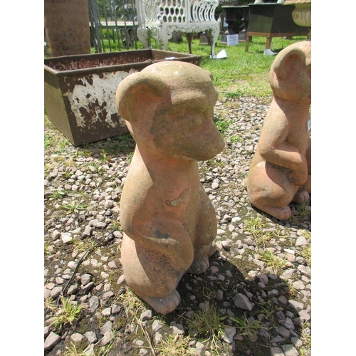 236 - Pair of small terracotta meerkats 