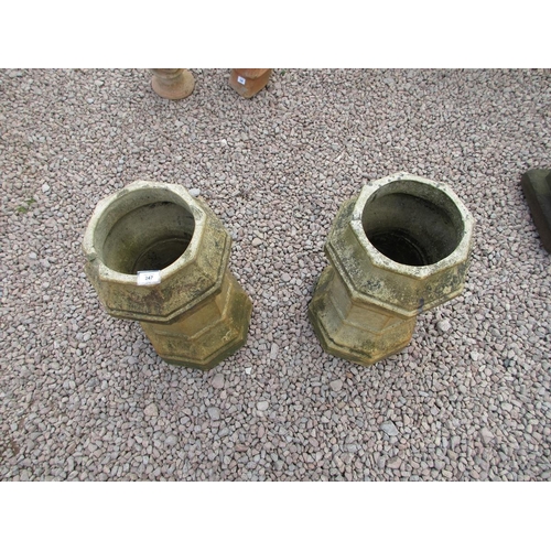 247 - Pair of small terracotta chimney pots - Approx Height: 58cm