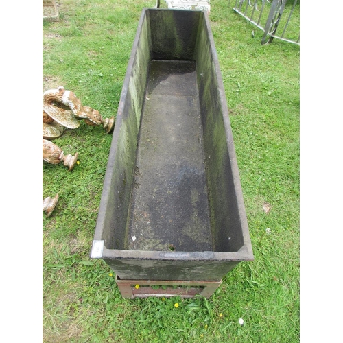 253 - Antique cast iron trough on stand - Approx Length: 193cm  Width: 51cm  Height: 66cm