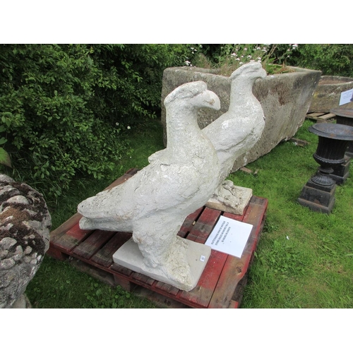261 - Outstanding pair of antique stone eagles - Approx Height: 101cm  Length: 92cm