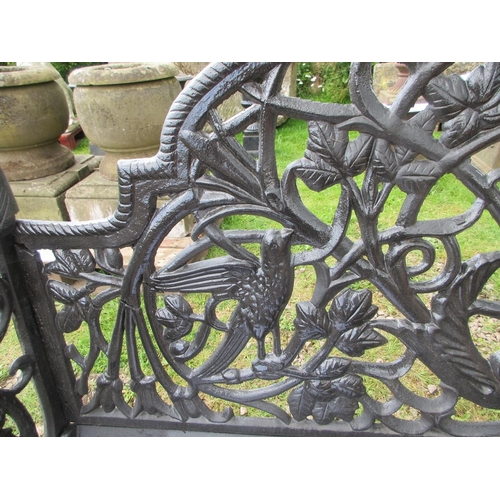 266 - Beautiful very heavy cast iron bench adored with birds - Approx Length: 180cm  Height: 107cm  Depth:... 
