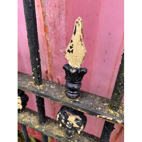 276 - Pair Victorian large & impressive wrought iron garden gates with cast iron posts - Approx size: ... 