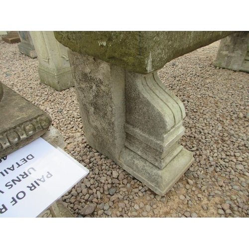 357 - Large stone water trough on pedestal legs - Approx Length: 183cm  Width: 43cm  Height: 72cm