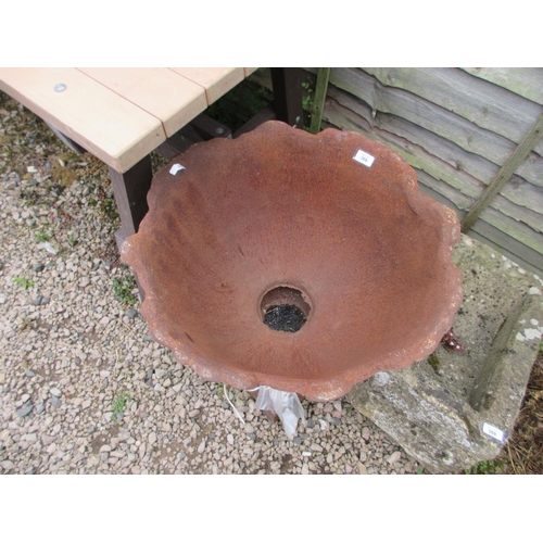 368 - Large well weathered cast iron planter - Approx Height: 62cm  Diameter: 60cm