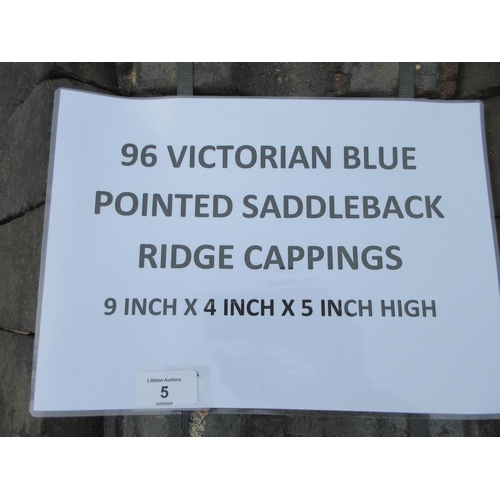 5 - 96 Victorian blue pointed saddleback ridge cappings - 9