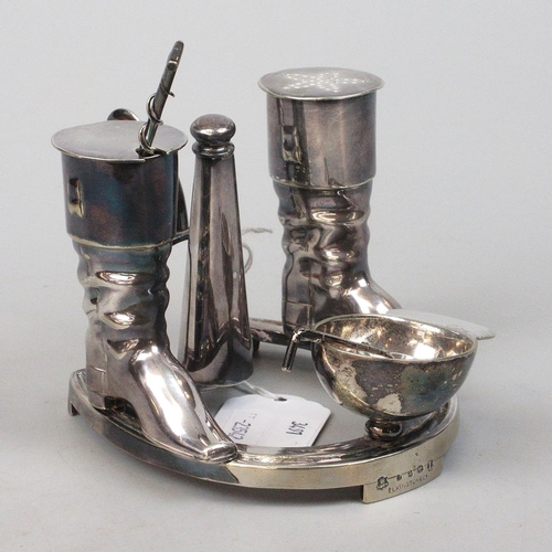 1 - Silver plated horse themed cruet set