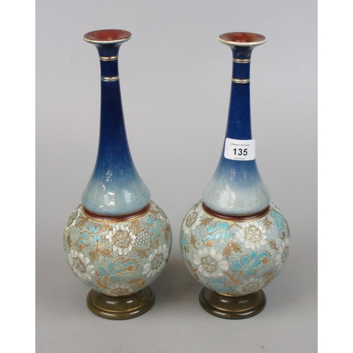 135 - Pair of Doulton Lambeth vases - Approx height: 30.5cm