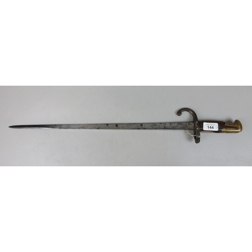 144 - French 1874 Pattern Gras T-back sword bayonet manufactured 1880 at Armoury De Chât