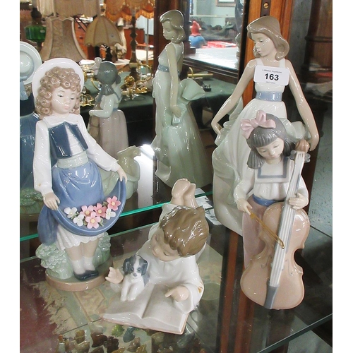 163 - 4 Lladro Nao figurines 