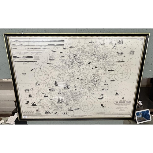 267 - Large framed map of the Sicily Isles