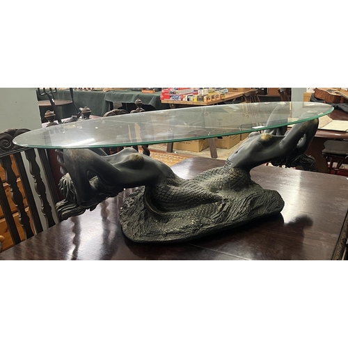 271 - Glassed topped mermaid table