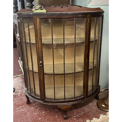 331 - Glass fronted demi lune display cabinet