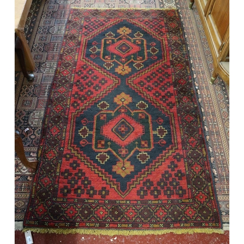 429 - Mid 20thc. Turkish 100% wool, hand weave rug - Approx 195cm x 105cm