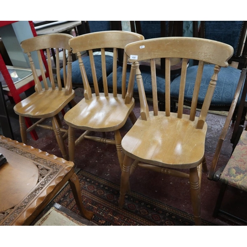 438 - Set of 3 slat-back dining chairs