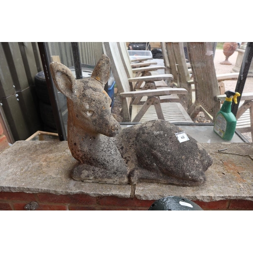 482 - Reconstituted stone Bambi figure - Approx H: 37cm  L: 54cm