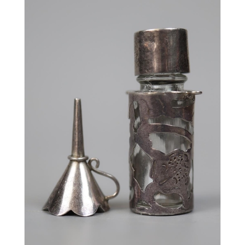 6 - Hallmarked silver scent bottle and funnel