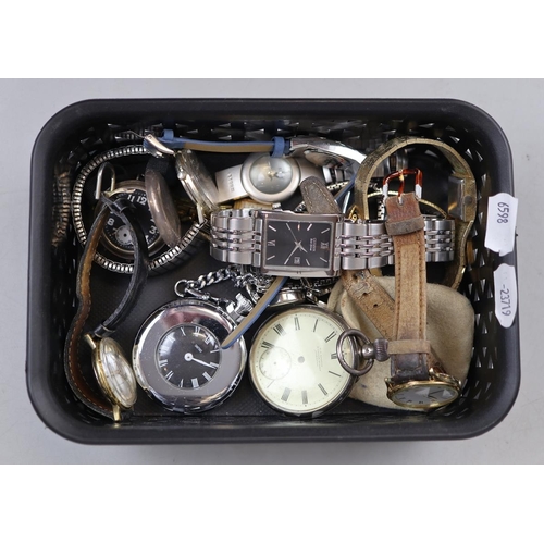 81 - Collection of watches to include hallmarked silver pocket watch and hallmarked silver wrist watch