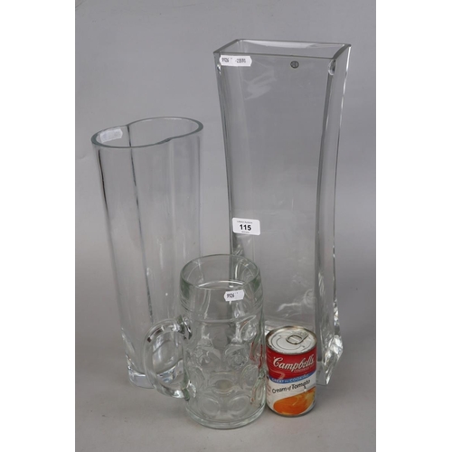 115 - Collection of glass vases - Approx height of tallest: 45cm