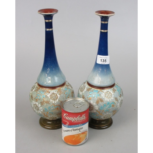 135 - Pair of Doulton Lambeth vases - Approx height: 30.5cm