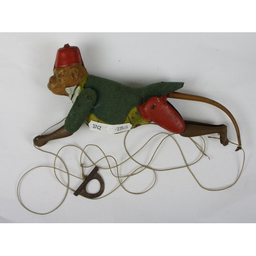 160 - Tin plate climbing monkey toy