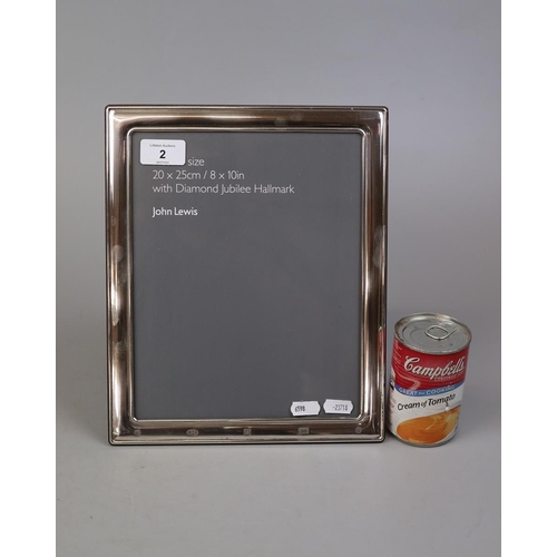 2 - John Lewis hallmarked silver photo frame 8 x 10