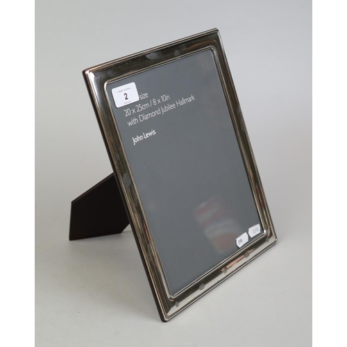 2 - John Lewis hallmarked silver photo frame 8 x 10